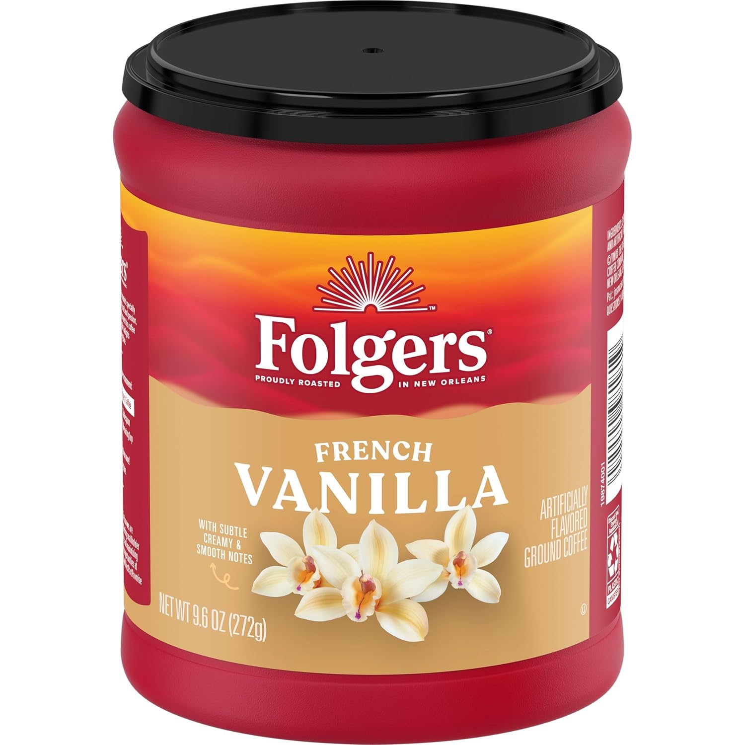 Folgers French Vanilla Flavored Ground Coffee, 9.6 Ounce Canister (Pack of 6) - View 3