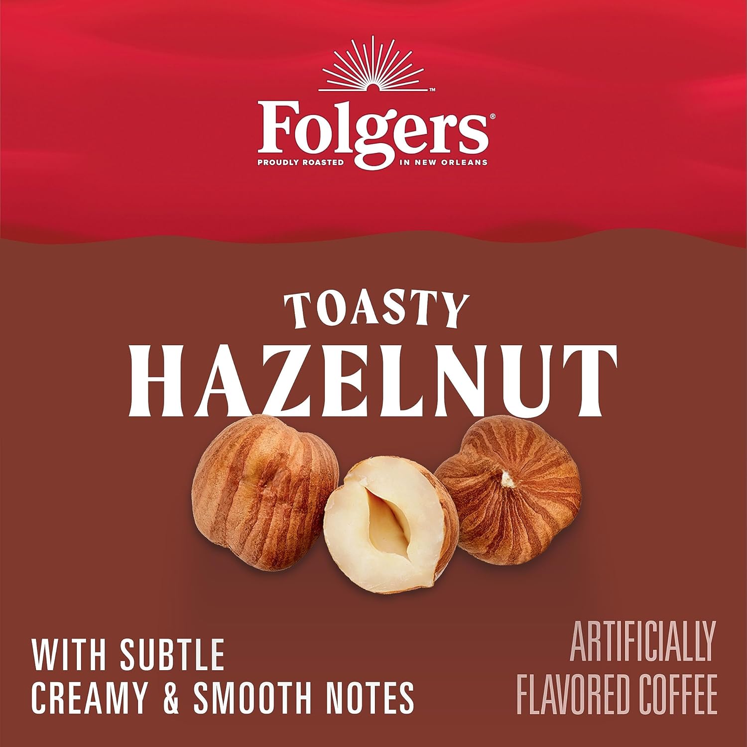 Folgers Toasty Hazelnut Flavored Ground Coffee, 9.6 Ounce Canister (Pack of 6) - View 6
