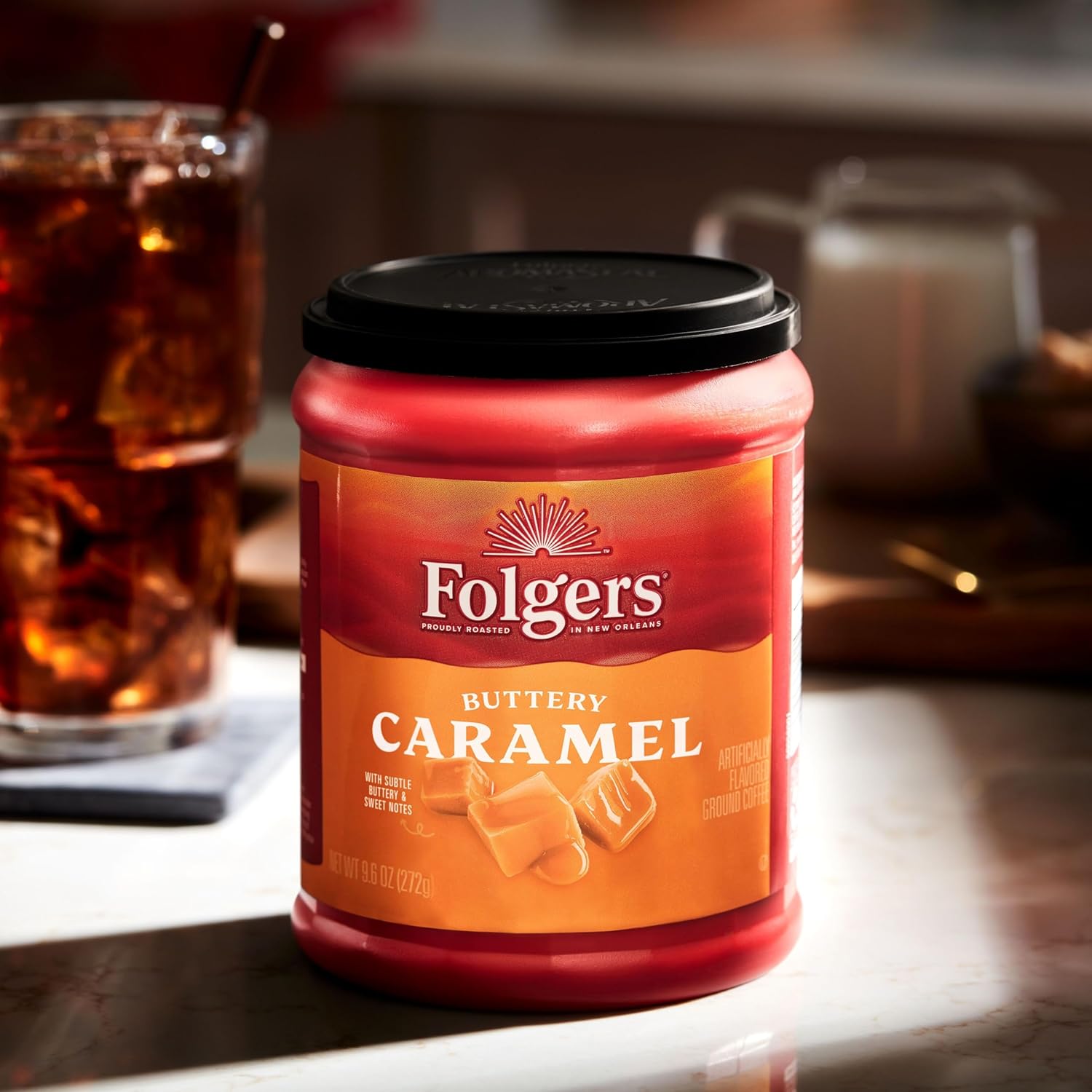 Folgers Buttery Caramel Flavored Ground Coffee, 9.6 Ounce - View 5