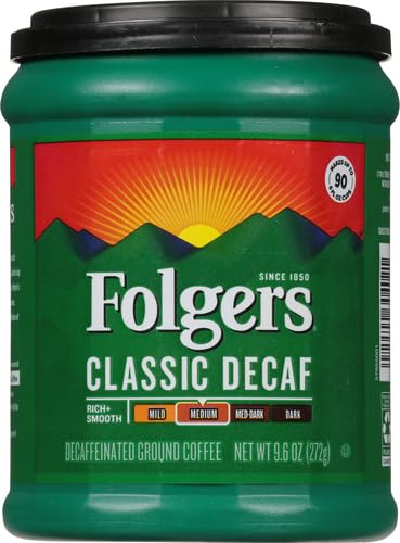 Folgers Decaf Coffee, Ground Coffee, Classic Medium Roast, 9.6 Ounce Canister - View 3