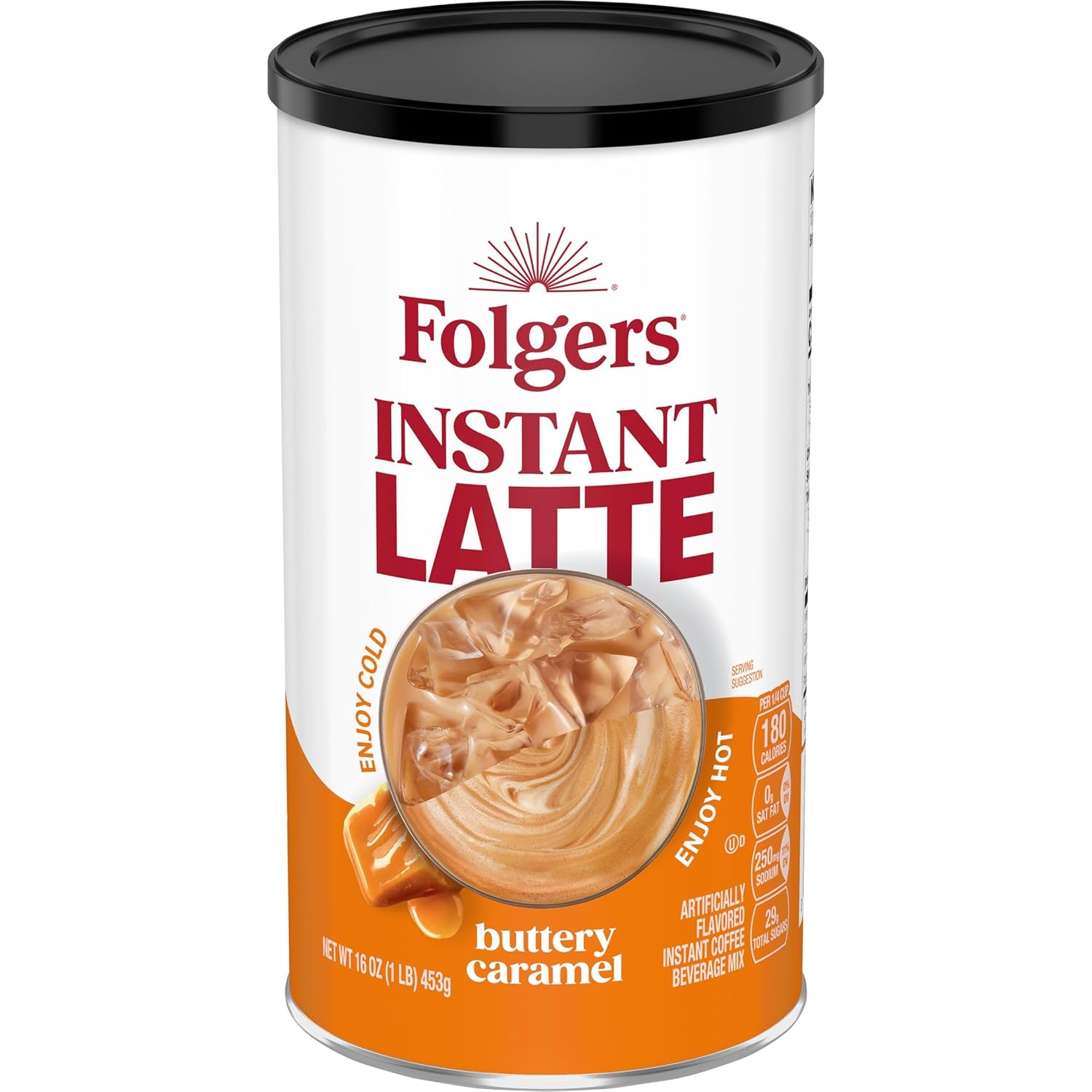 Folgers Buttery Caramel Flavored Instant Latte, 16 Ounce (Pack of 6) - View 5