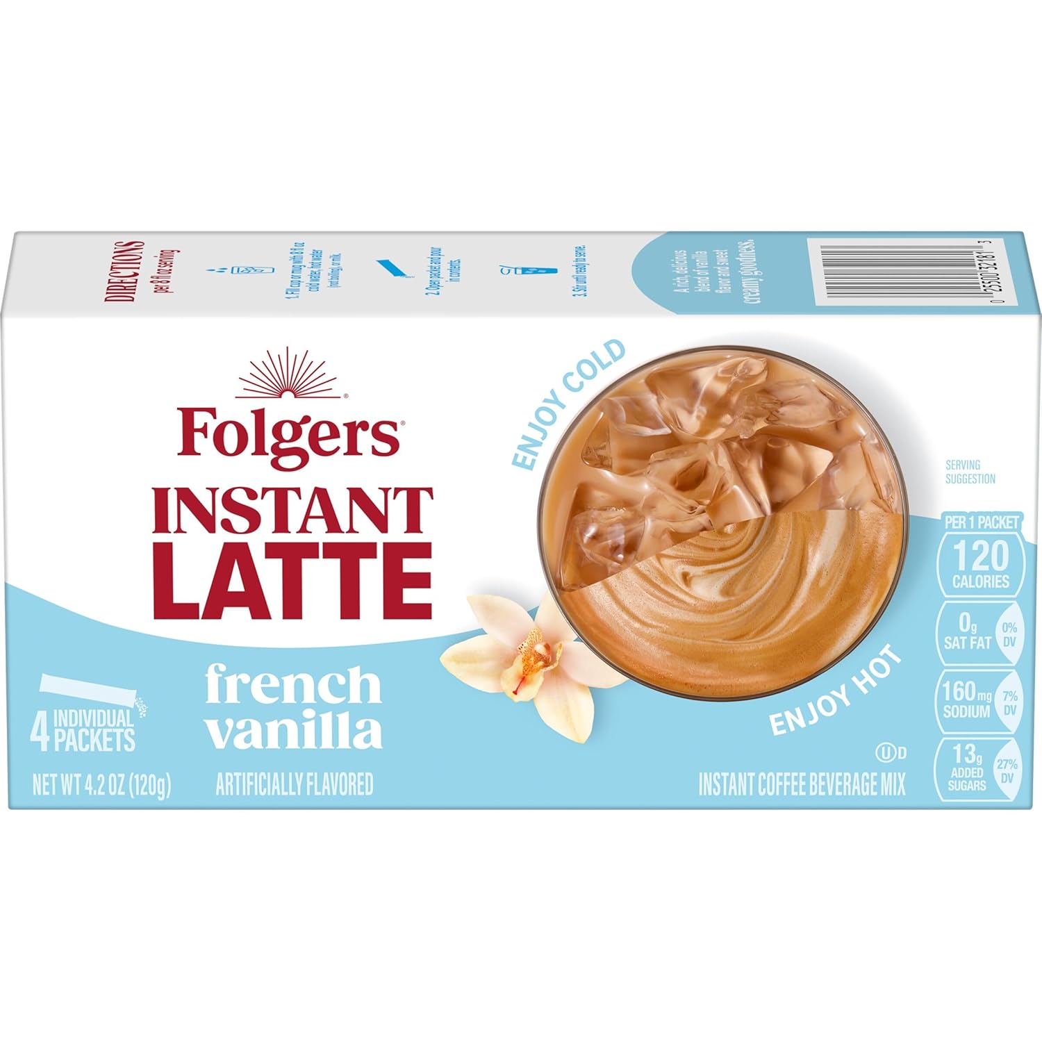 Folgers French Vanilla Flavored Instant Latte, 4.2 Ounce - View 5