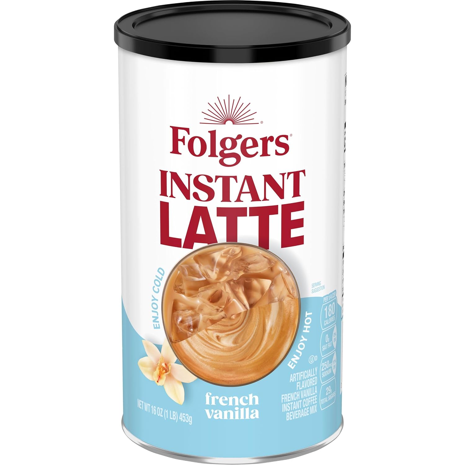 Folgers French Vanilla Flavored Instant Latte, 16 Ounce (Pack of 6) - View 5
