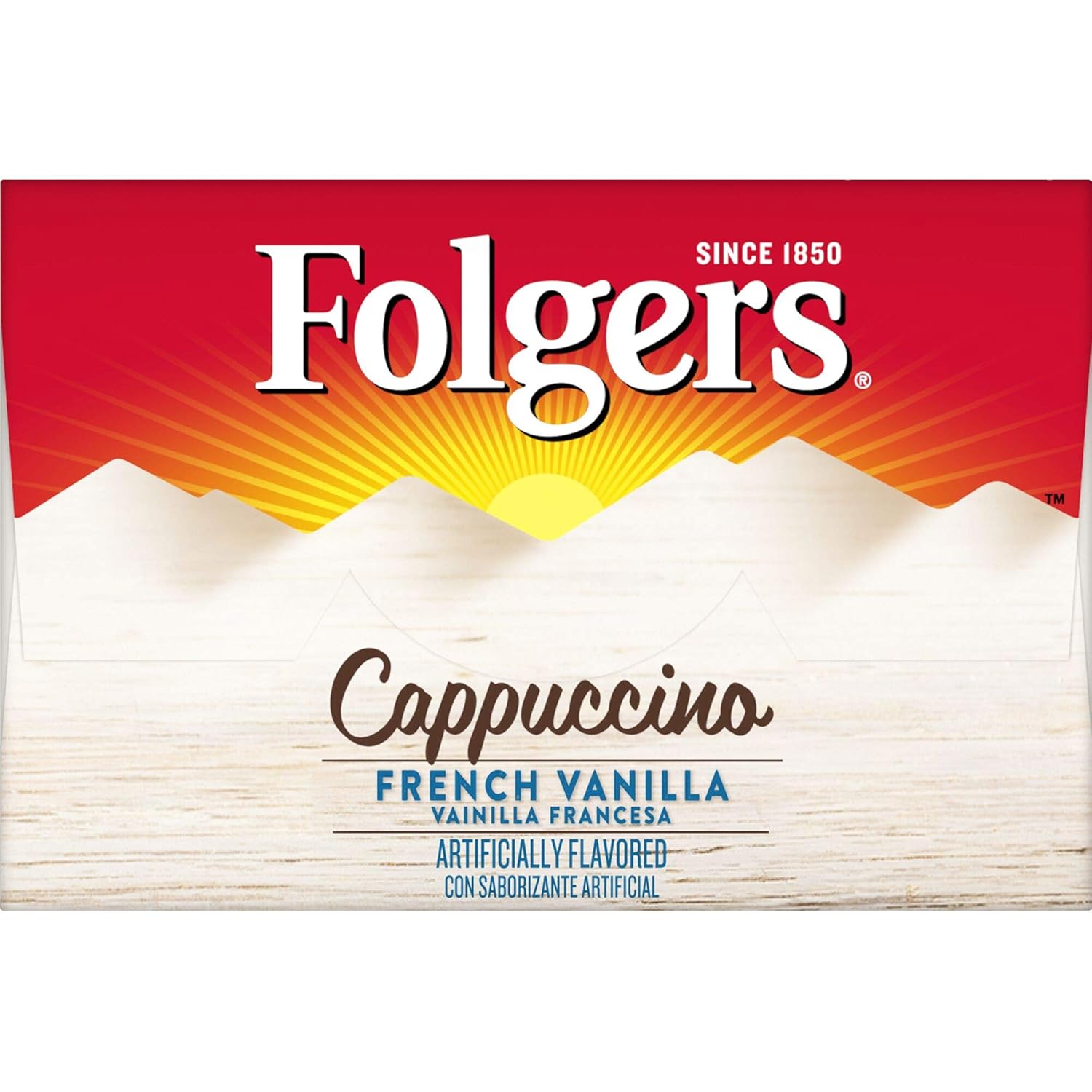 Folgers Cappuccino French Vanilla Instant Coffee Beverage Mix, 32 Single Serve - View 3