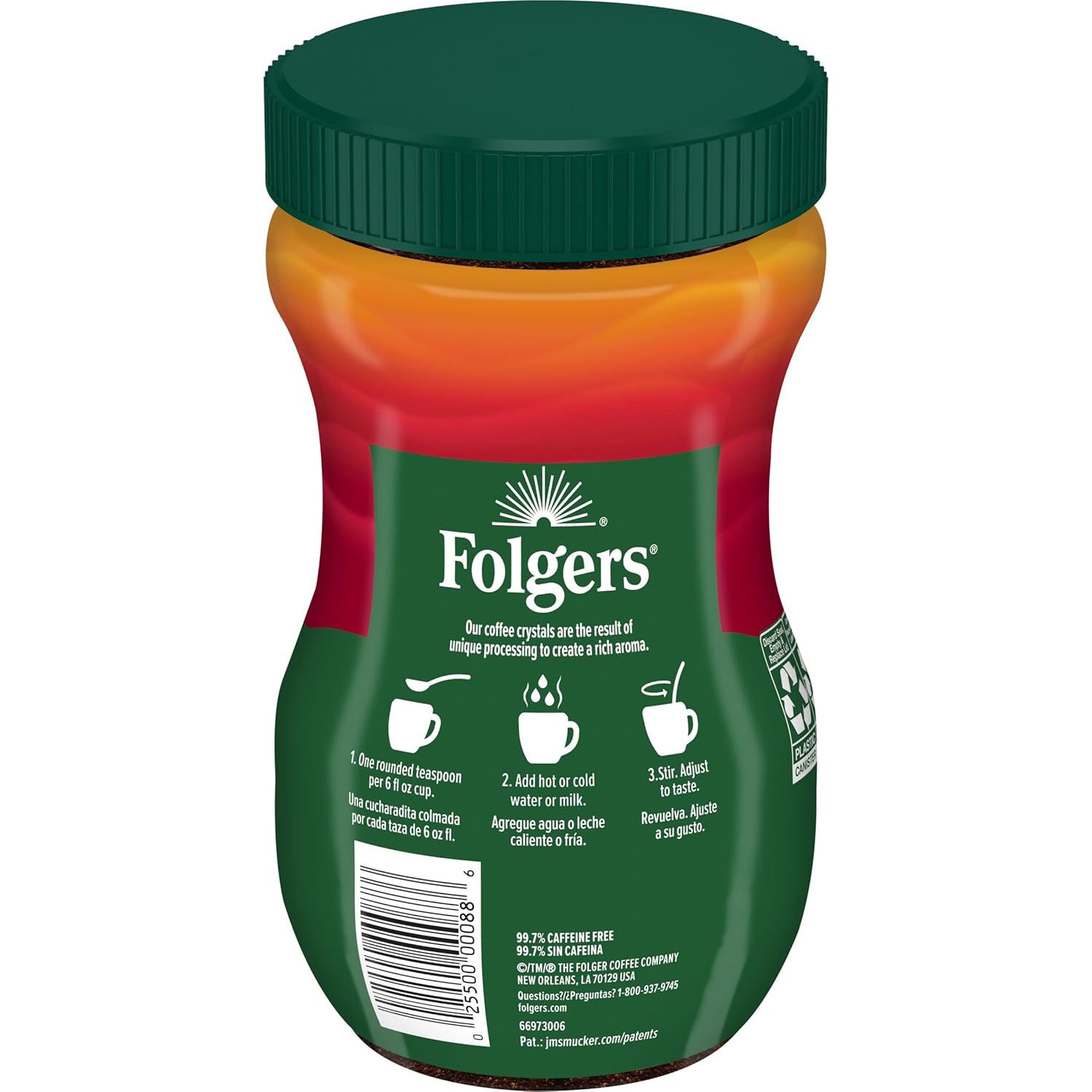 Folgers Classic Decaf Decaffeinated Instant Coffee Crystals, 8 Ounces - View 3