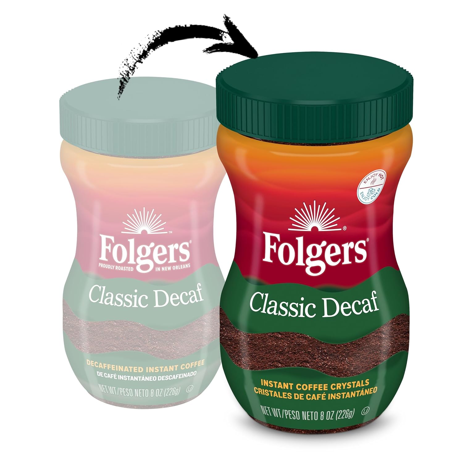 Folgers Classic Decaf Decaffeinated Instant Coffee Crystals, 8 Ounces - View 4