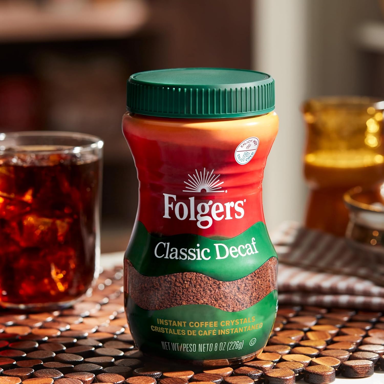 Folgers Classic Decaf Decaffeinated Instant Coffee Crystals, 8 Ounces - View 5