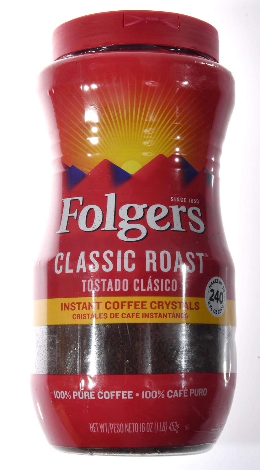 Folgers Coffee Classic Roast 100% Pure Instant 16oz (Pack of 2) - View 2