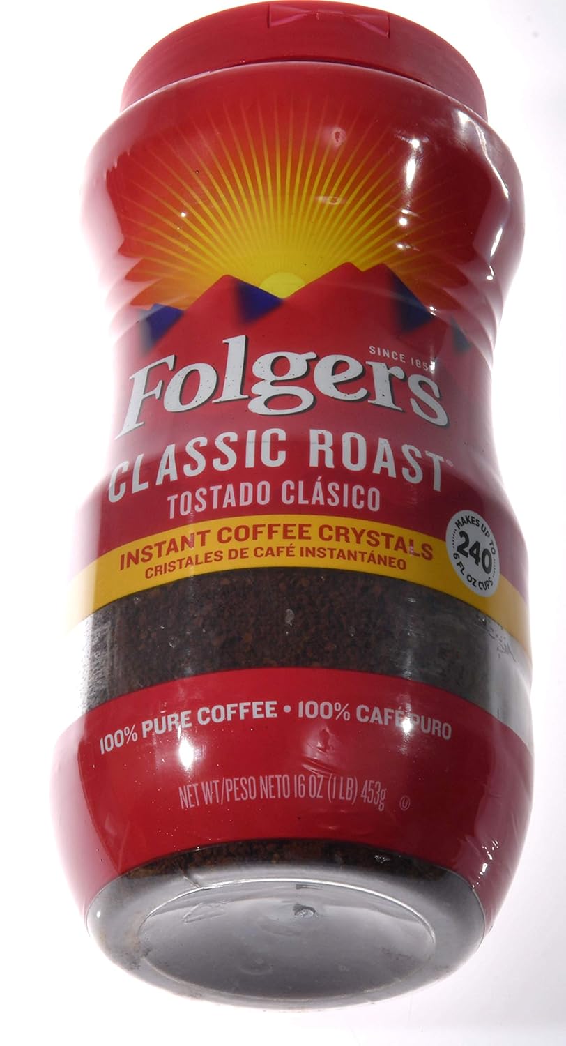 Folgers Coffee Classic Roast 100% Pure Instant 16oz (Pack of 2) - View 3