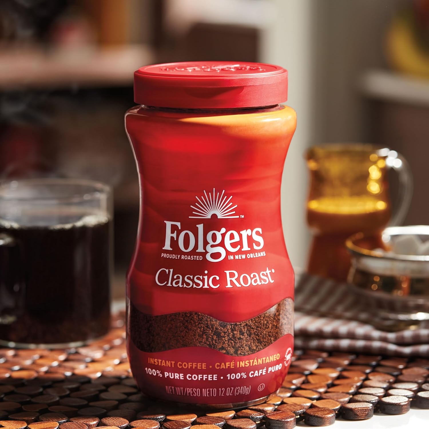 Folgers Classic Roast Instant Coffee Crystals, 12 Ounces (Pack of 1) - View 6