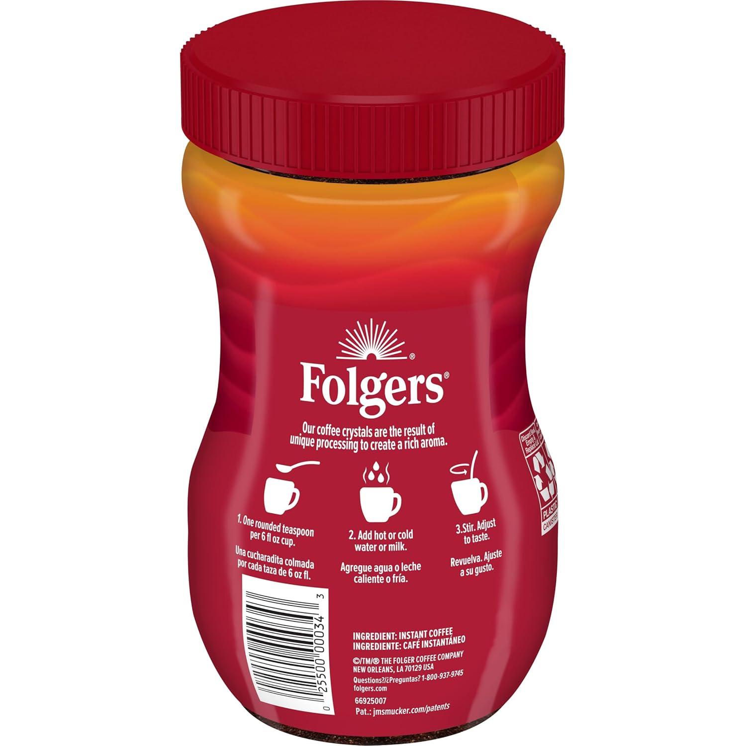 Folgers Classic Roast Instant Coffee, 8 Oz. Jar - View 3