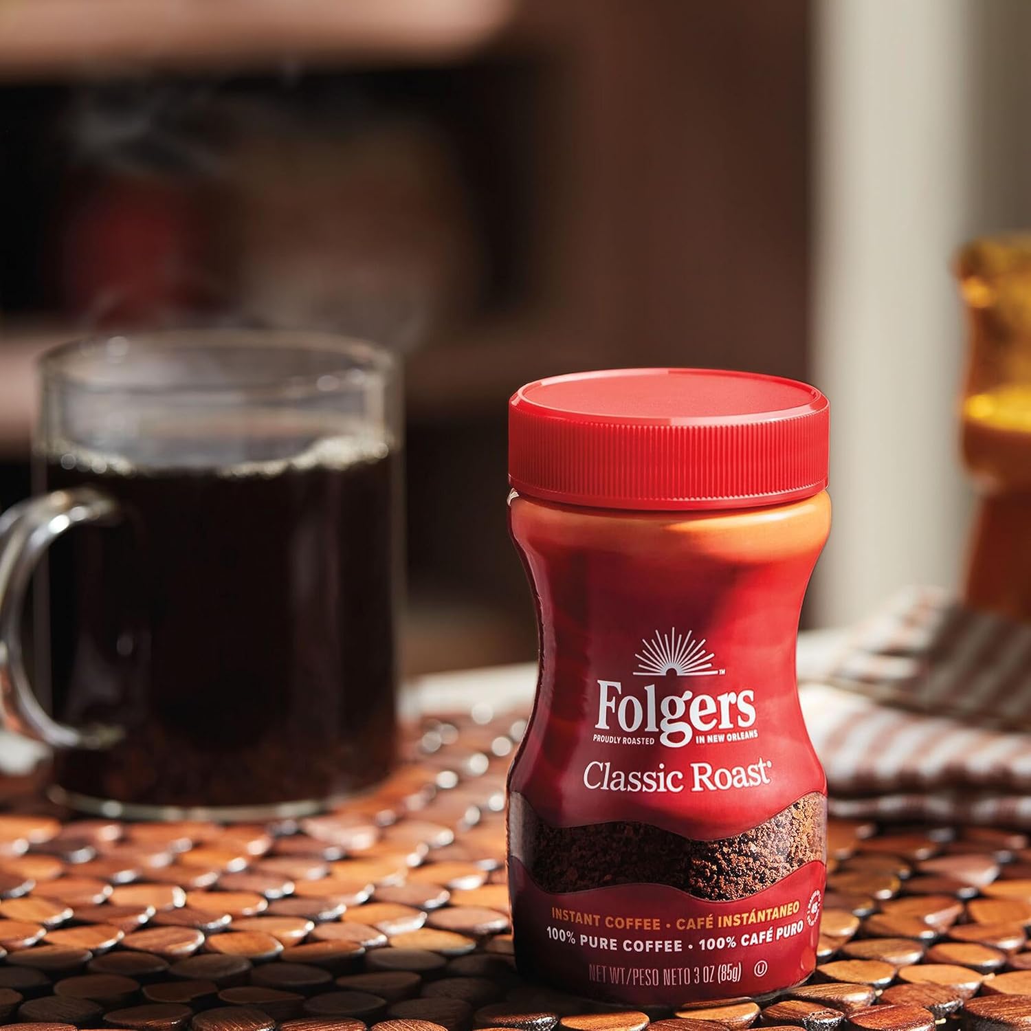 Folgers Classic Roast Instant Coffee, 8 Oz. Jar - View 4