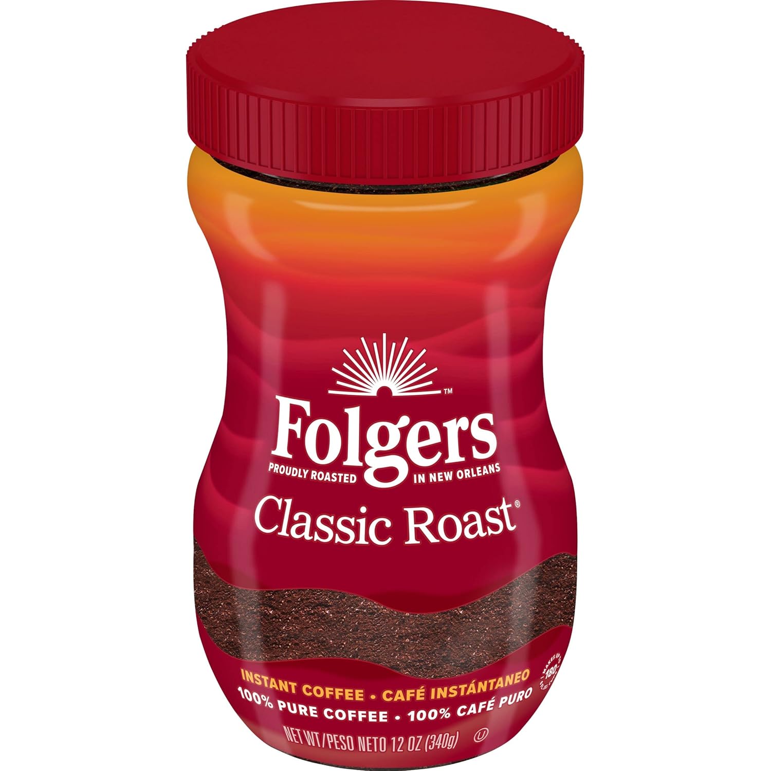 Folgers Classic Roast Instant Coffee, 12 Ounces (Pack of 6) - View 4