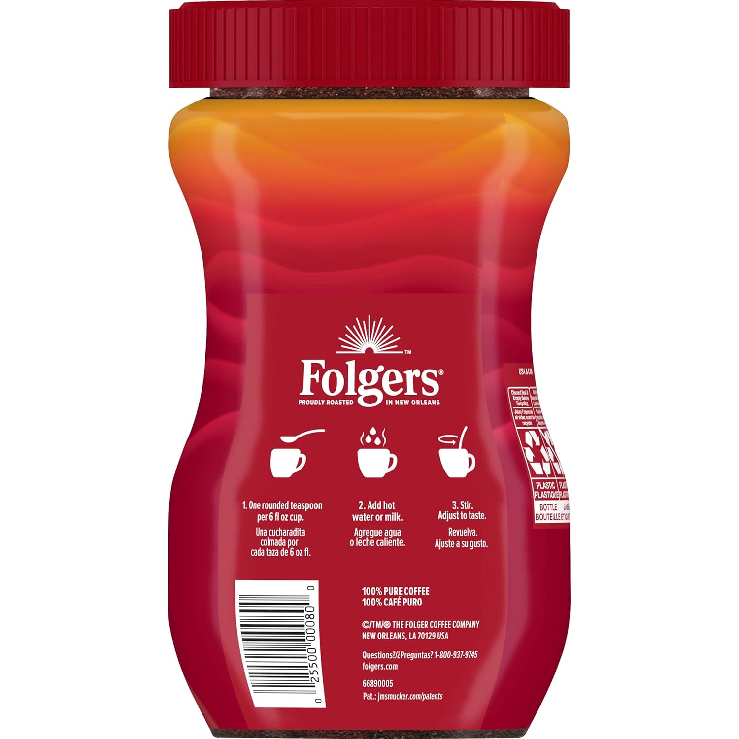 Folgers Classic Roast Instant Coffee, 12 Ounces (Pack of 6) - View 5