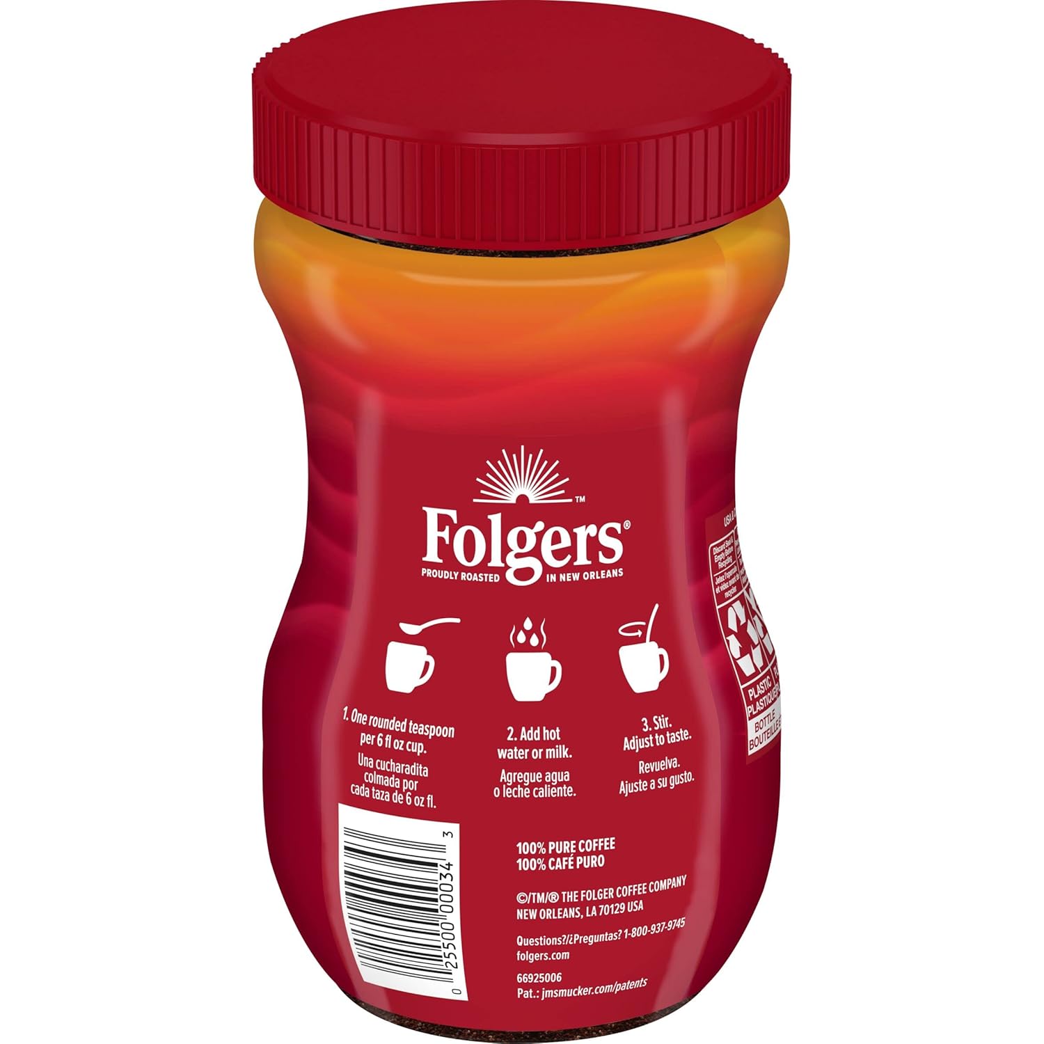 Folgers Classic Roast Instant Coffee Crystals, 8 Ounces (Pack of 2) - View 3