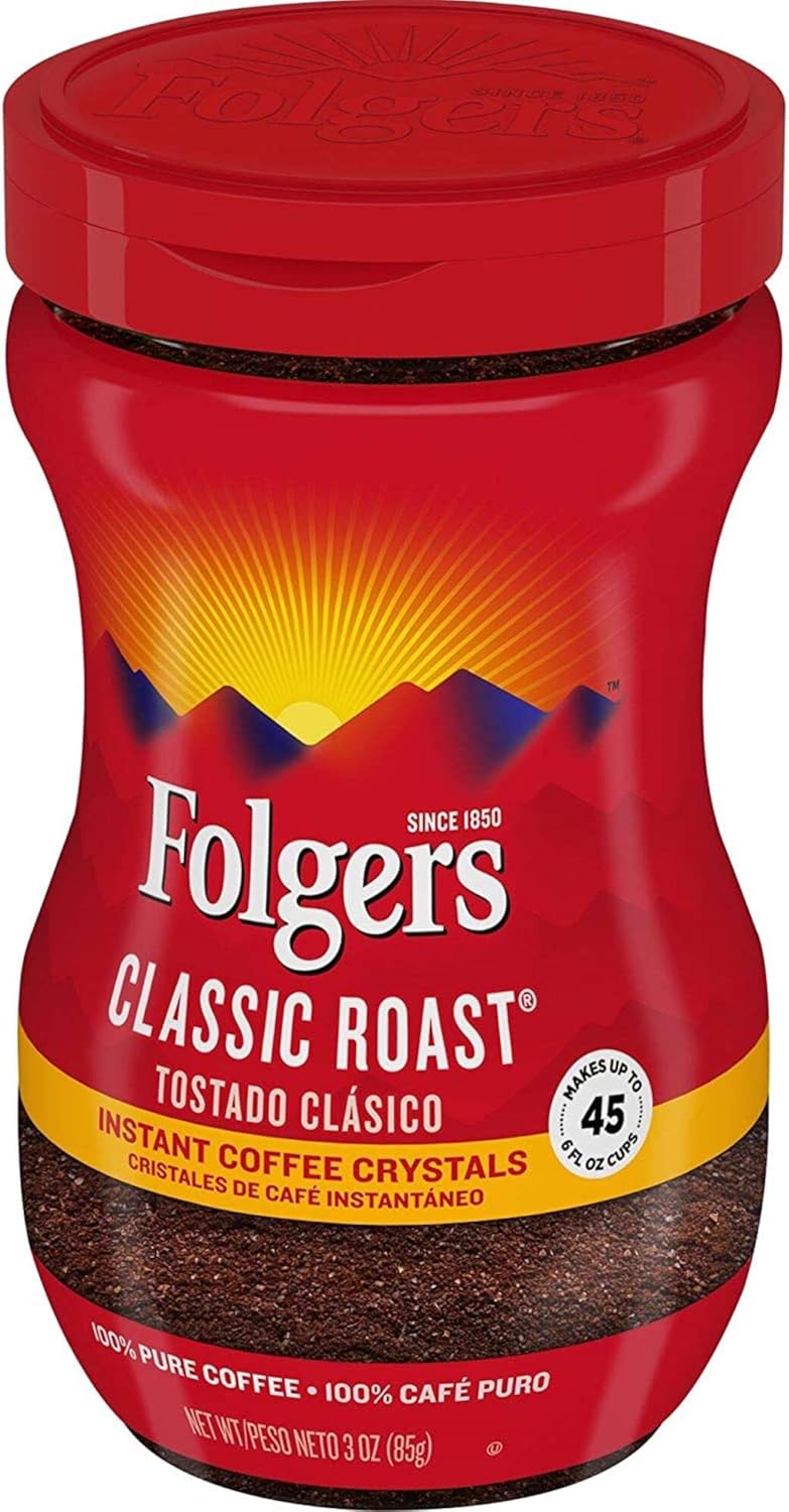 Folgers 20083 Classic Roast Instant Coffee Crystals, 3 Ounces, 100% Pure - View 3