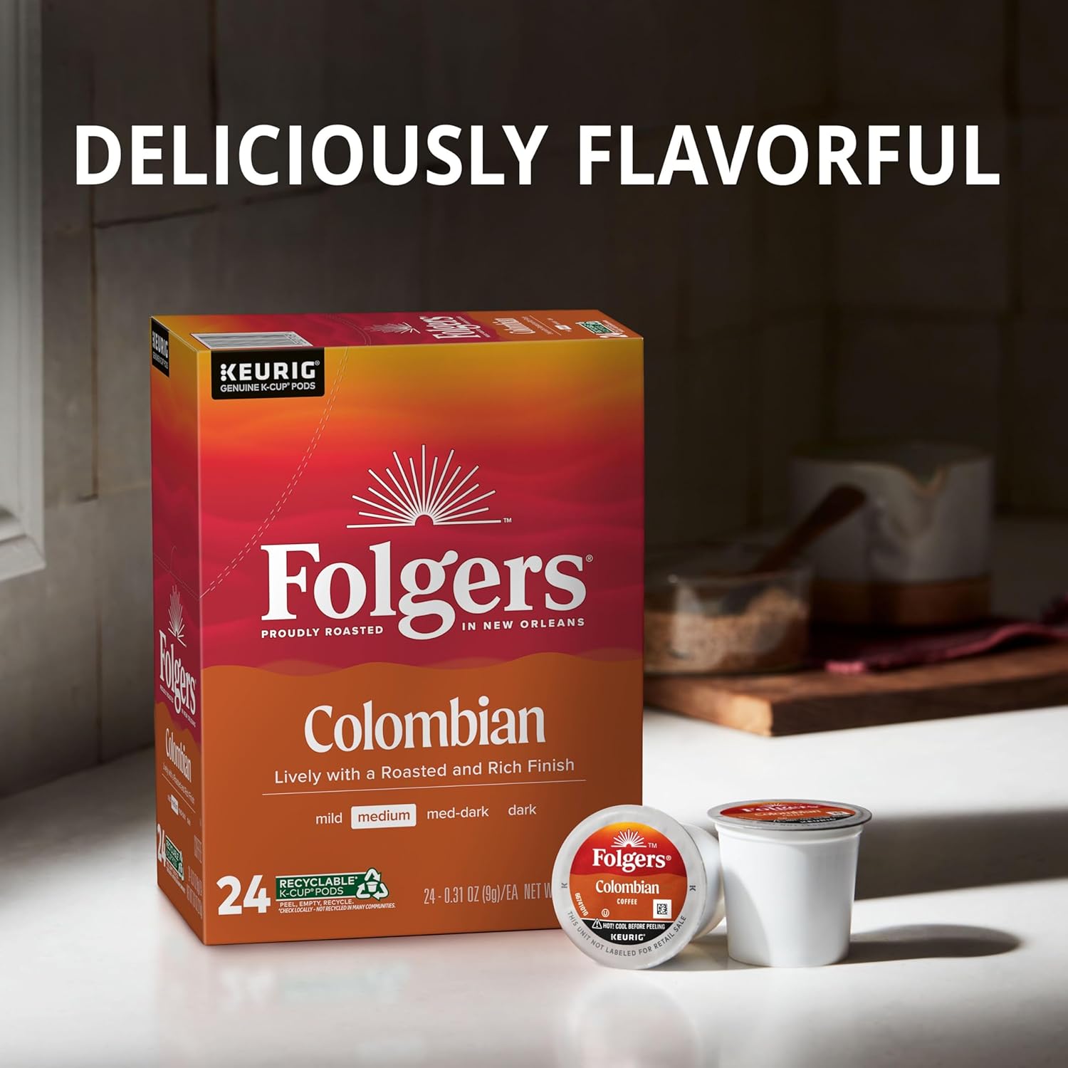 Folgers Colombian Medium Roast Coffee, 12 Keurig K-Cup Pods - View 4