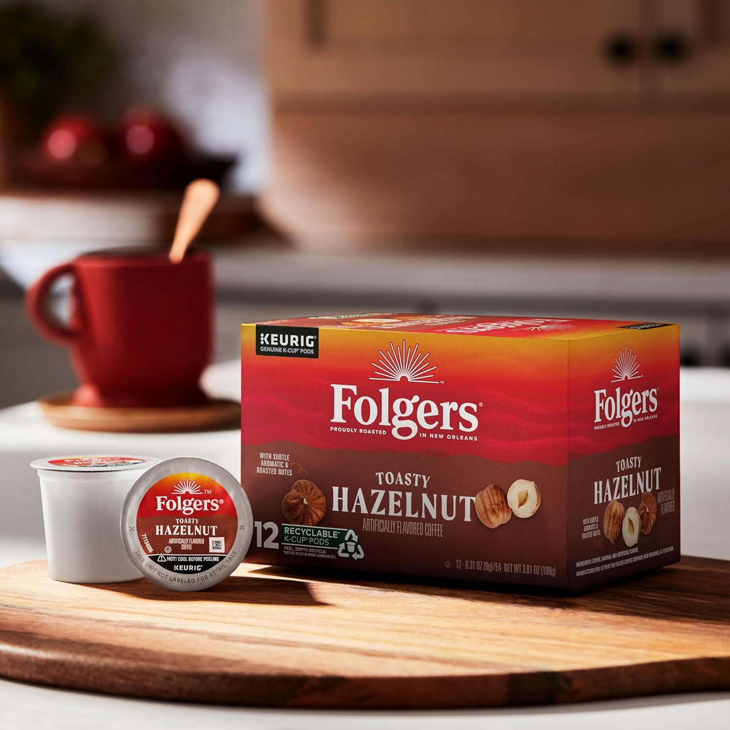 Folgers Toasty Hazelnut Flavored Coffee, 72 Keurig K-Cup Pods - View 6