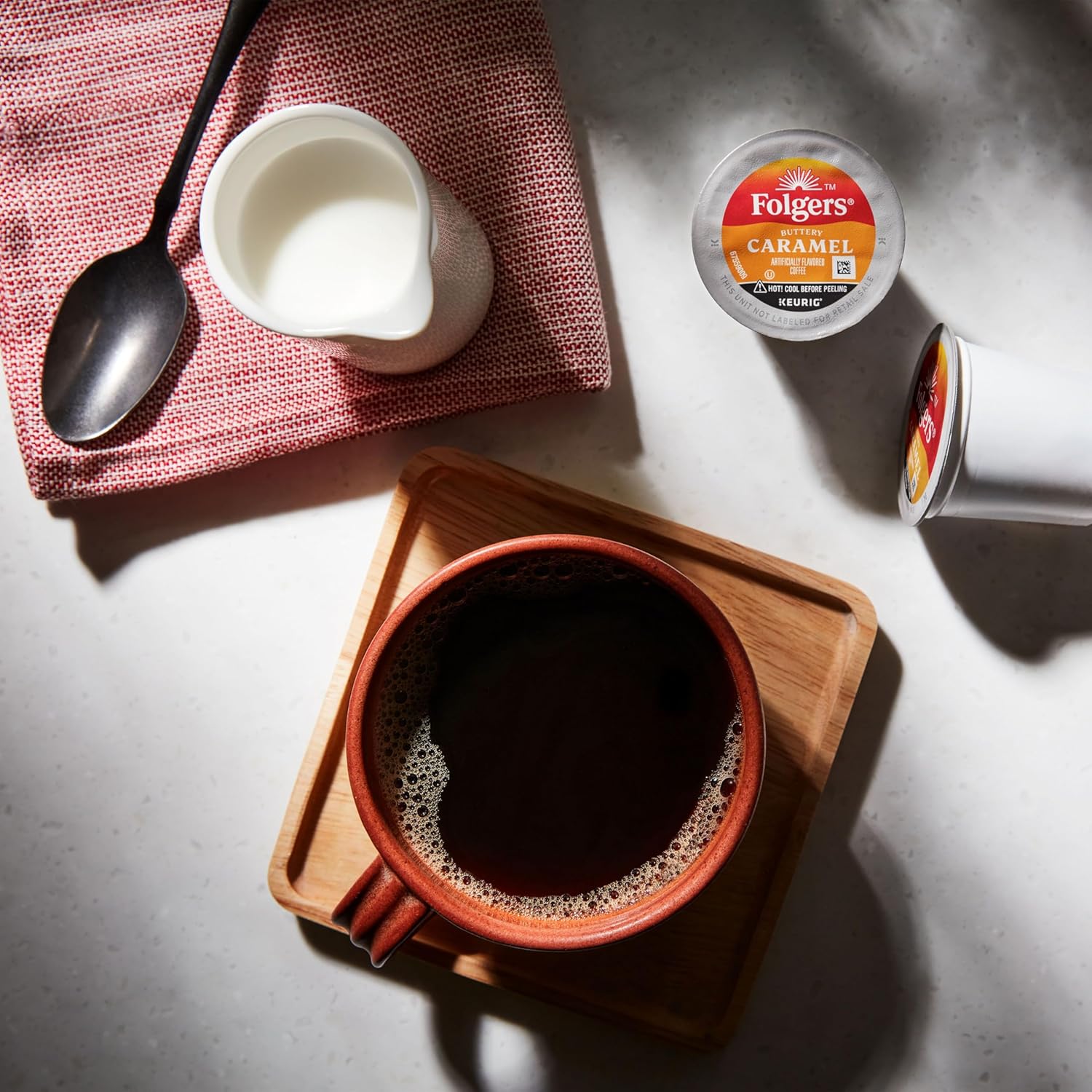 Folgers Buttery Caramel Artificially Flavored Coffee, Keurig K-Cup Pods, 10 - View 3