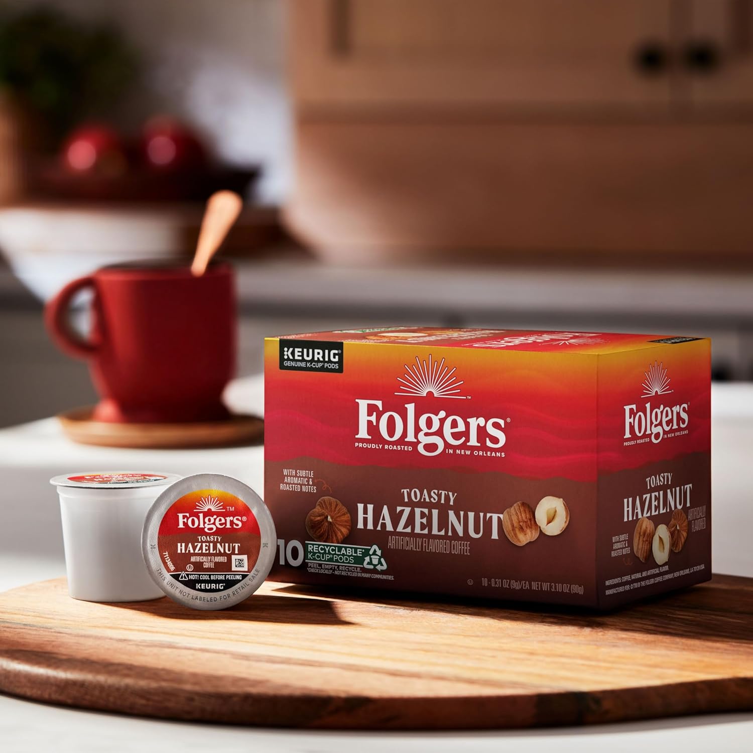 Folgers Toasty Hazelnut Artificially Flavored Coffee, Keurig K-Cup pods, 10 - View 5