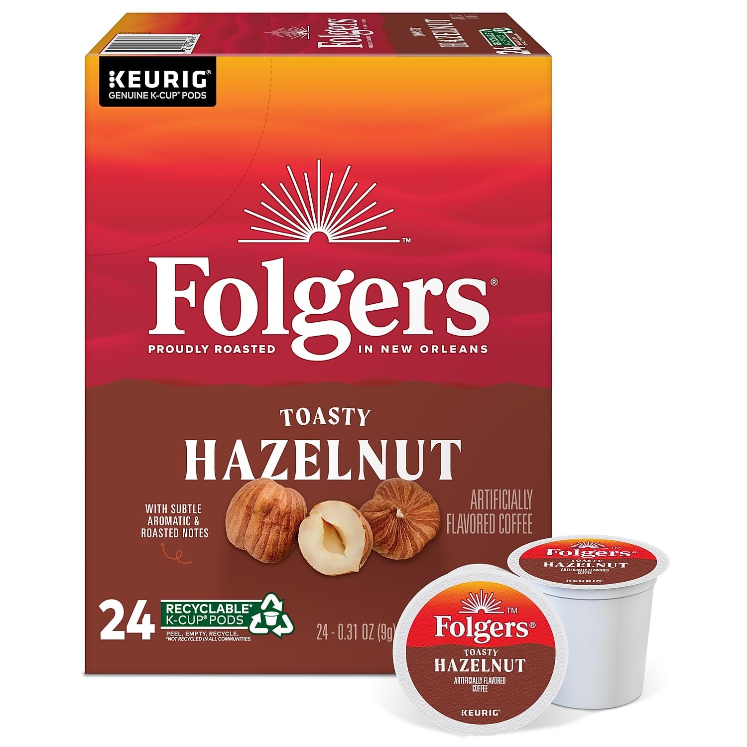 Folgers Hazelnut Cream Keurig K-Cup Portion Pack, 24 Count - View 4