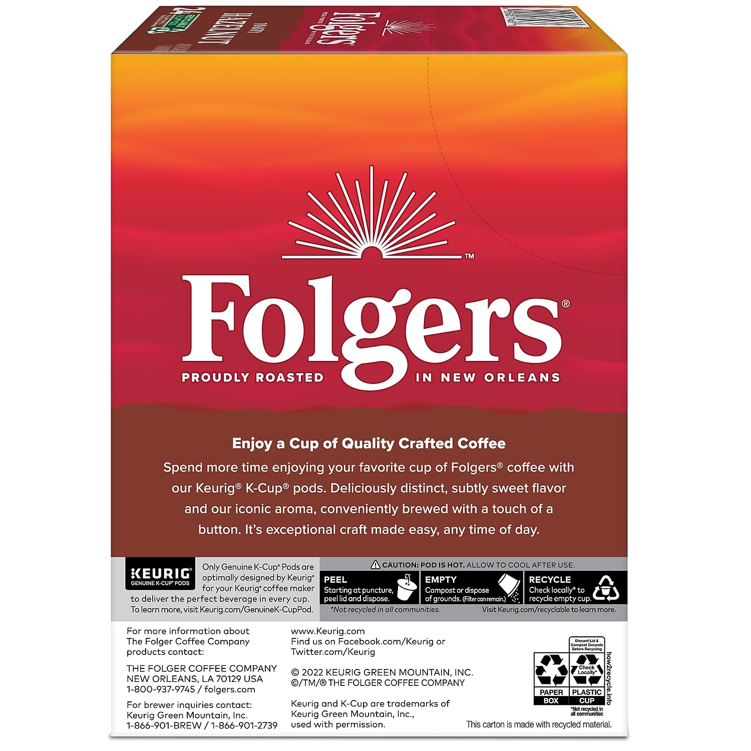 Folgers Hazelnut Cream Keurig K-Cup Portion Pack, 24 Count - View 5