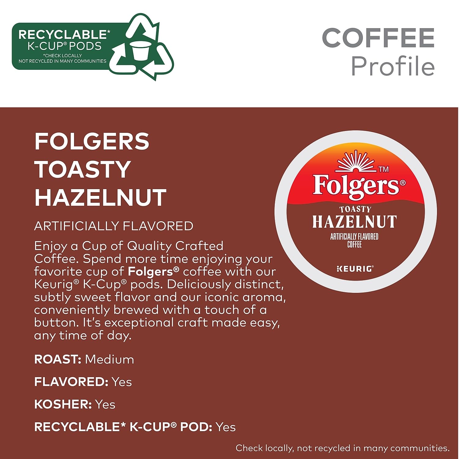 Folgers Hazelnut Cream Keurig K-Cup Portion Pack, 24 Count - View 6