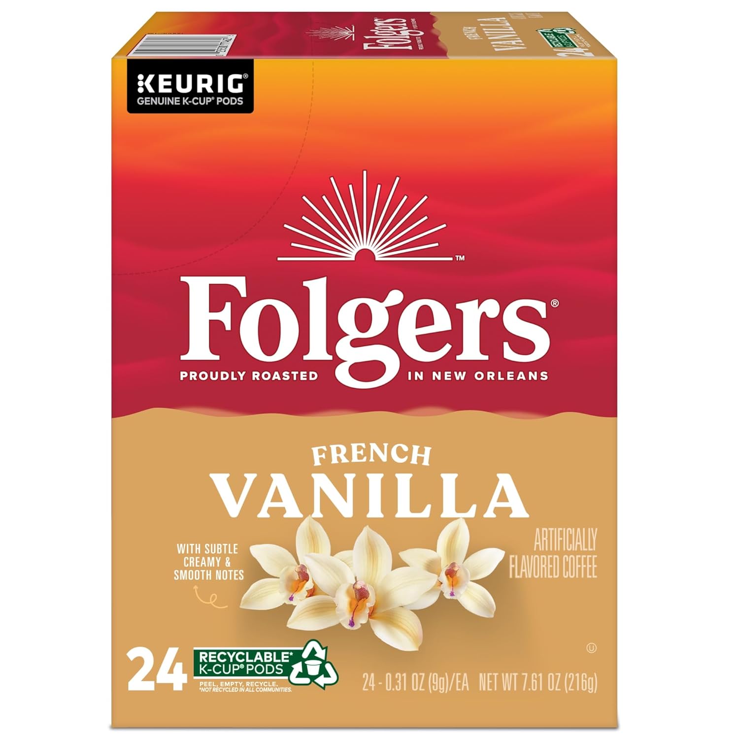Folgers Vanilla Biscotti Flavored Coffee, 96 Keurig K-Cup Pods - View 3