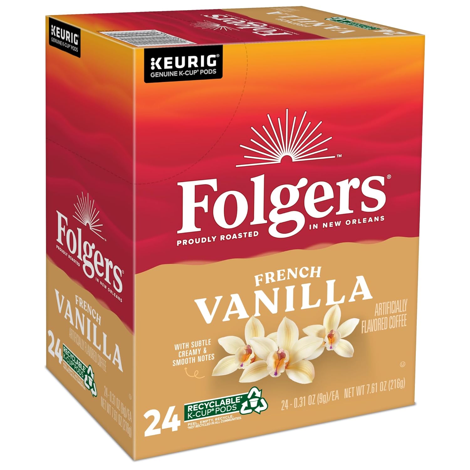 Folgers Vanilla Biscotti Flavored Coffee, 96 Keurig K-Cup Pods - View 4