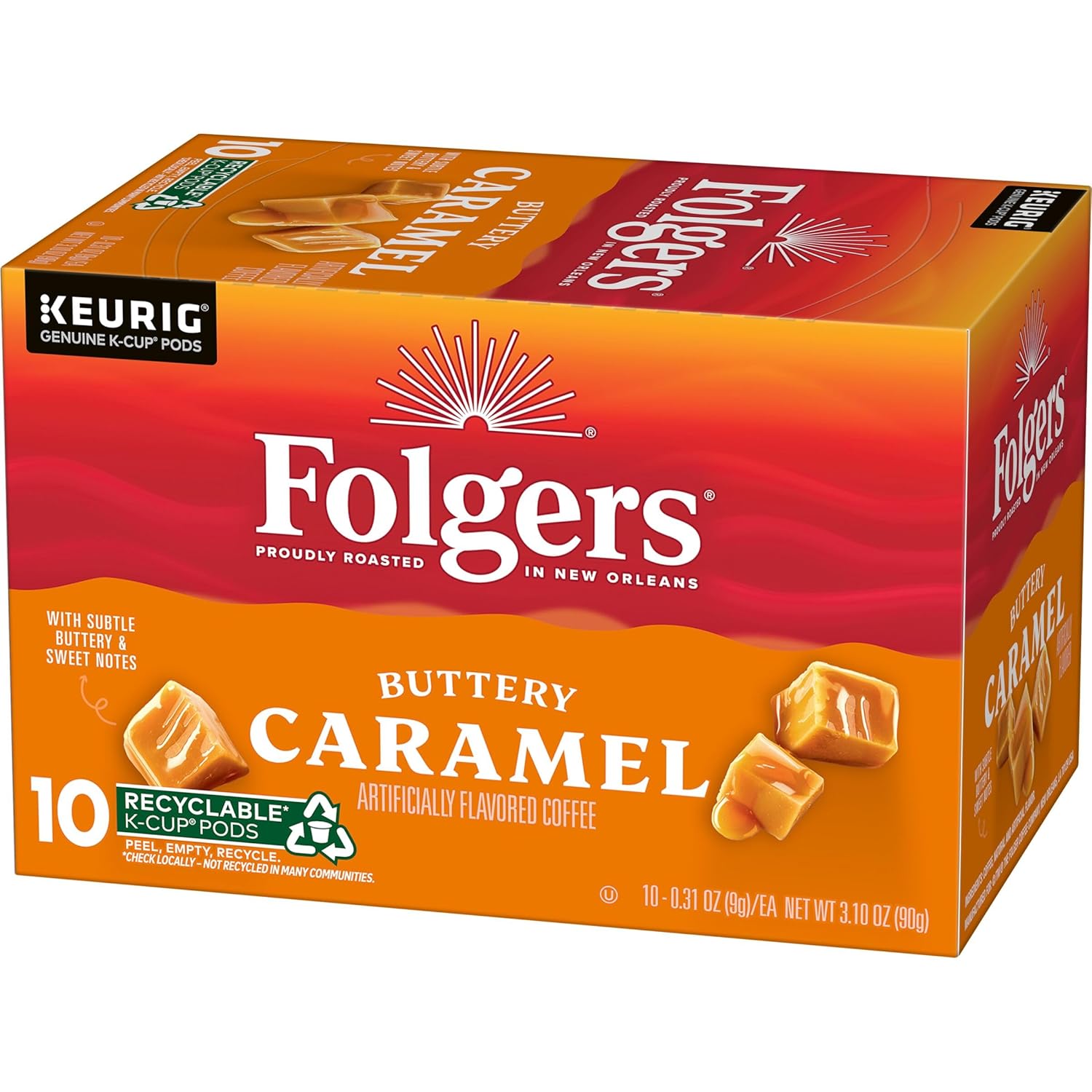 Folgers Buttery Caramel Artificially Flavored Coffee, Keurig K-Cup Pods, 10 - View 5