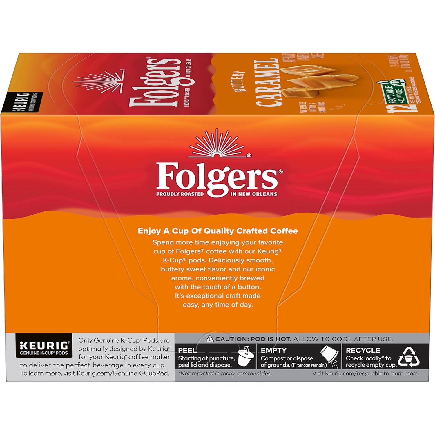 Folgers Buttery Caramel Flavored Coffee, 12 Keurig K-Cup Pods - View 3