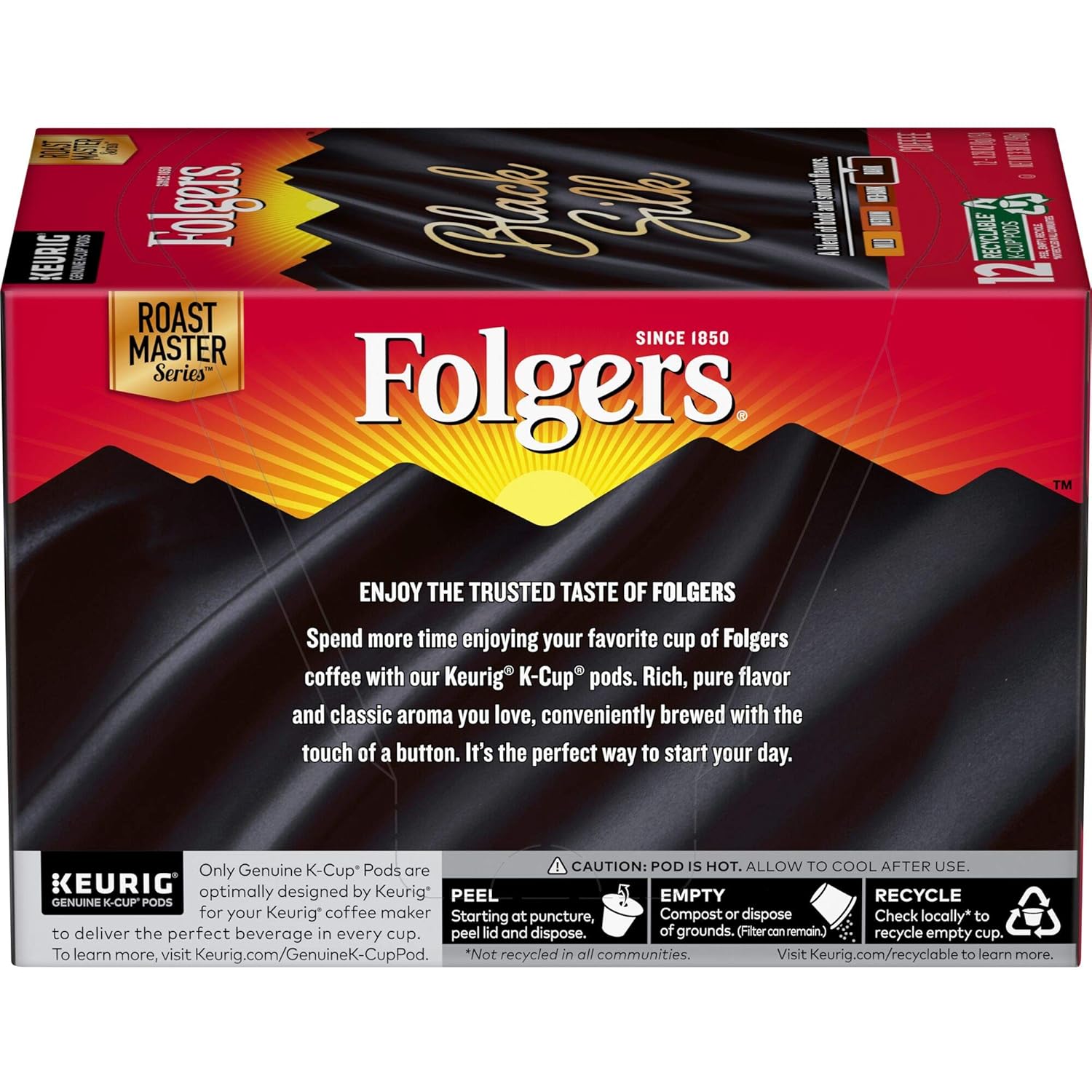Folgers Black Silk Dark Roast Coffee, 12 Keurig K-Cup Pods (Pack of 2) - View 3
