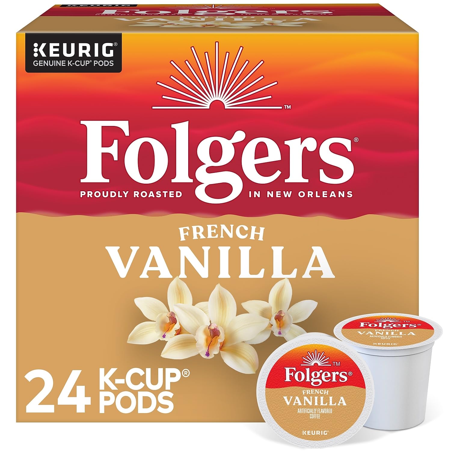 Folgers Gourmet Selections Single Cup for Keurig Brewers, Vanilla Biscotti, 24