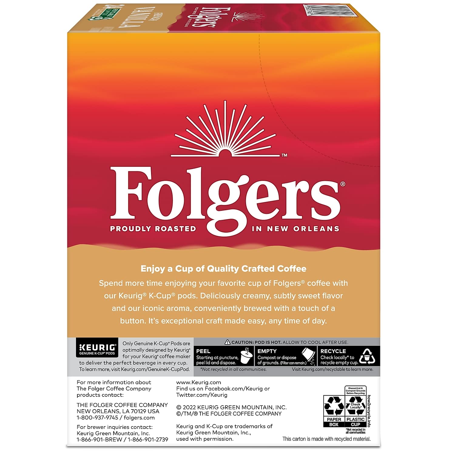 Folgers Gourmet Selections Single Cup for Keurig Brewers, Vanilla Biscotti, 24 - View 5