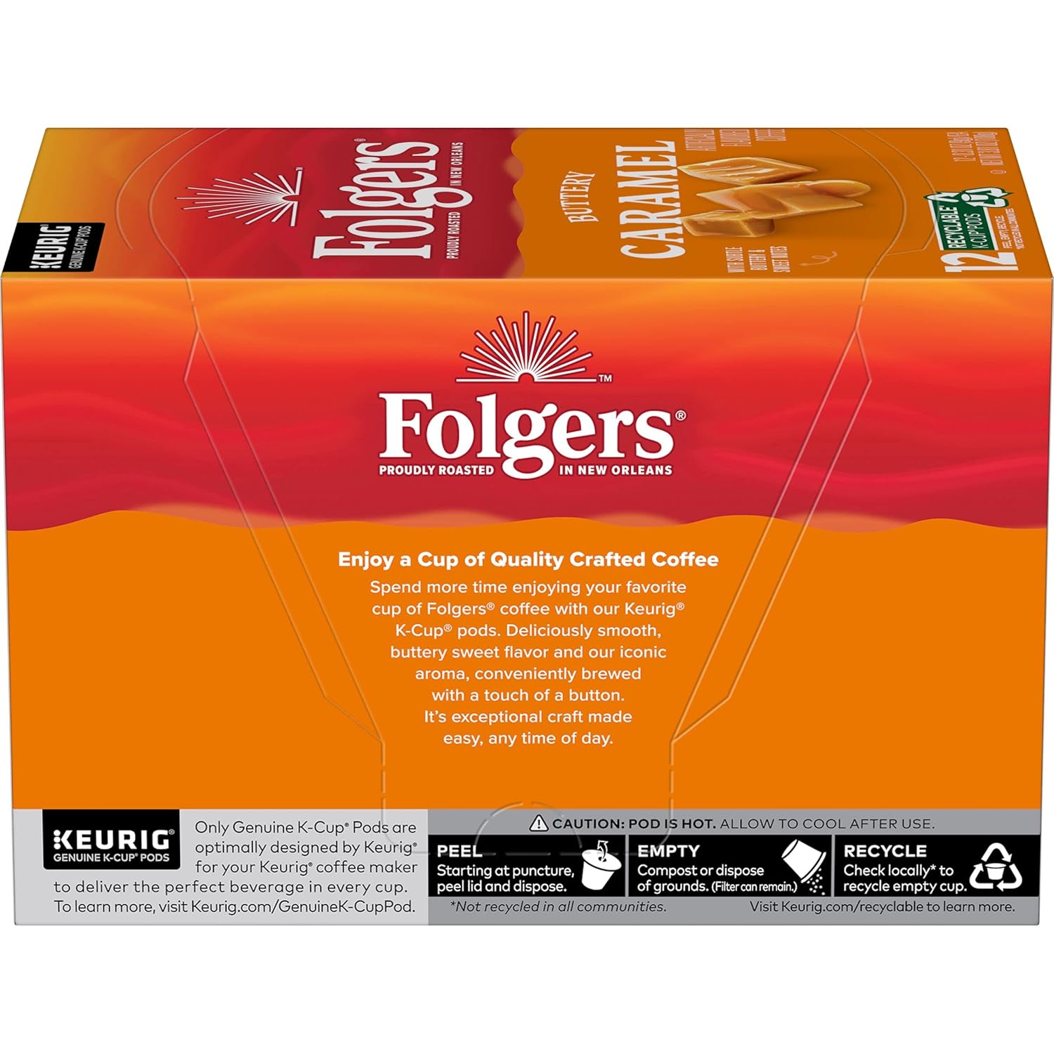 Folgers Buttery Caramel Flavored Coffee, 72 Keurig K-Cup Pods - View 3
