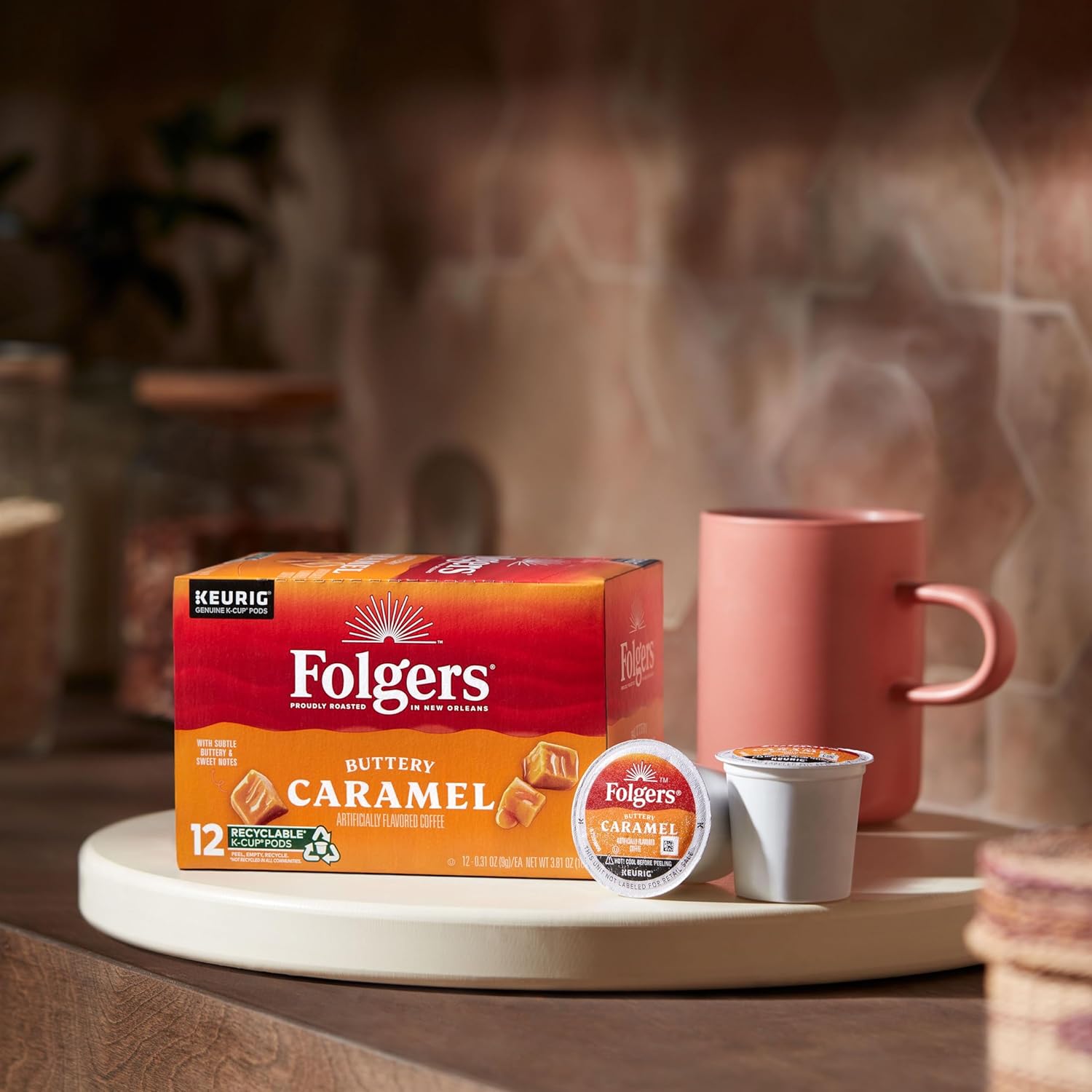 Folgers Buttery Caramel Flavored Coffee, 72 Keurig K-Cup Pods - View 6