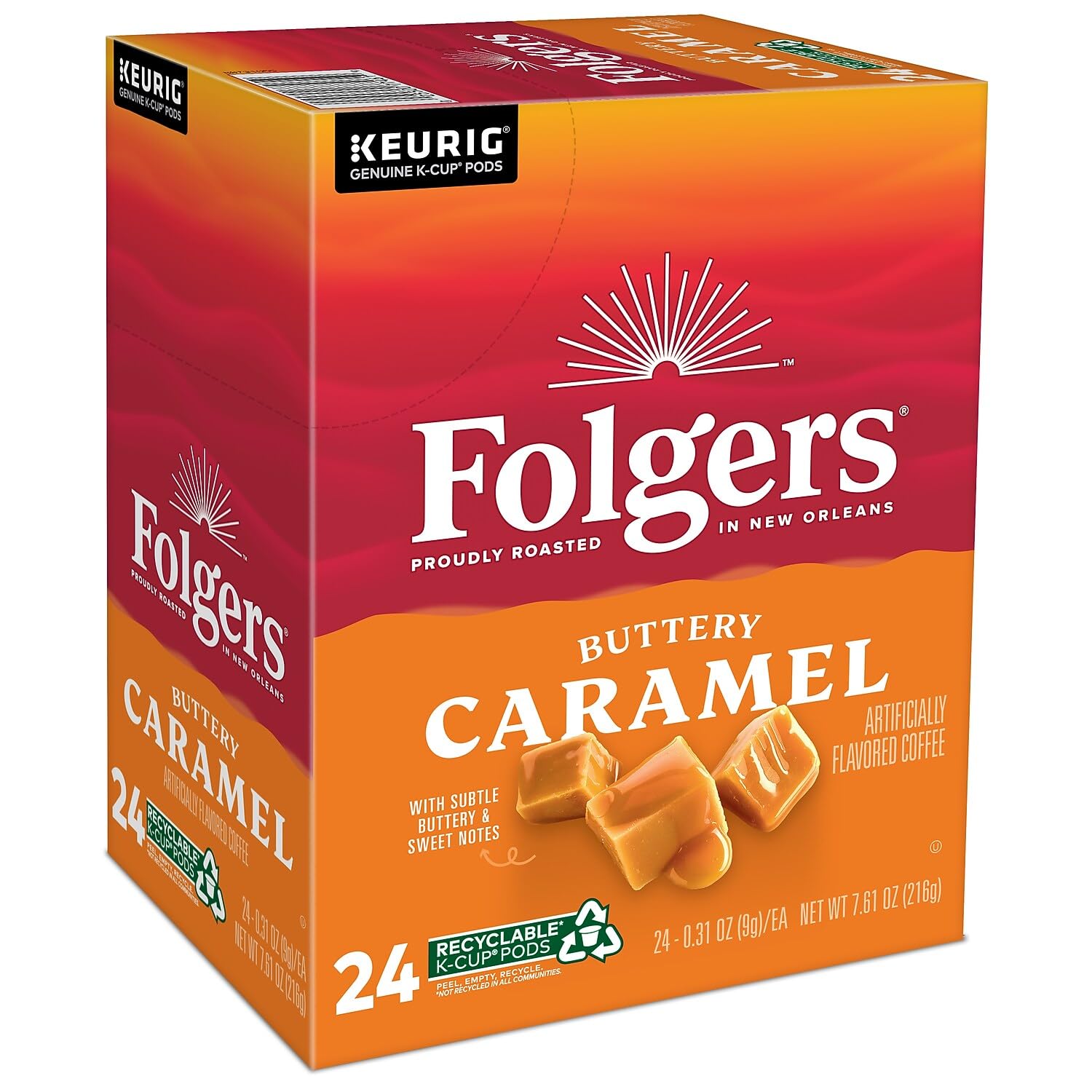 Folgers 6680 Caramel Drizzle Coffee K-Cups, 24/box - View 2