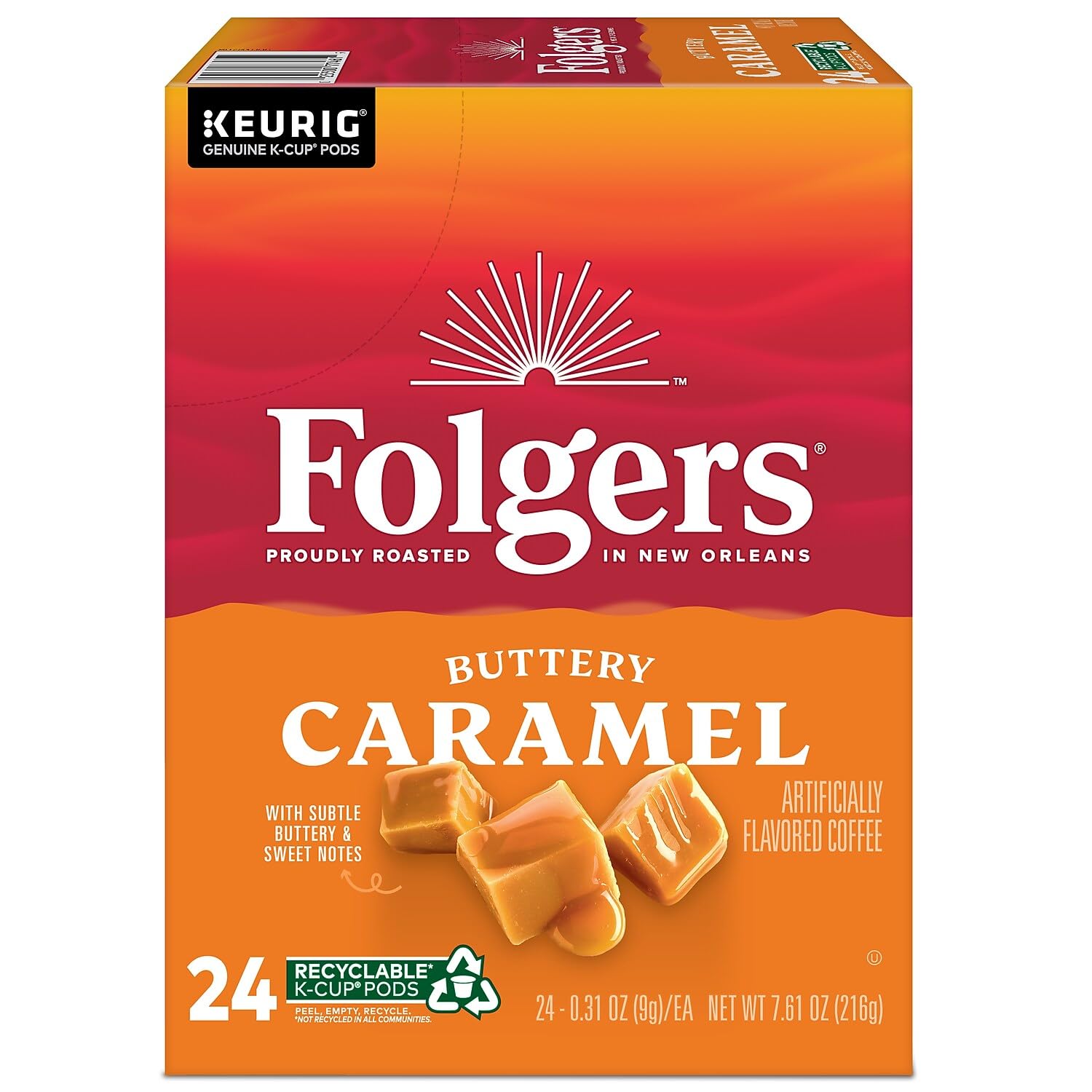 Folgers 6680 Caramel Drizzle Coffee K-Cups, 24/box - View 5