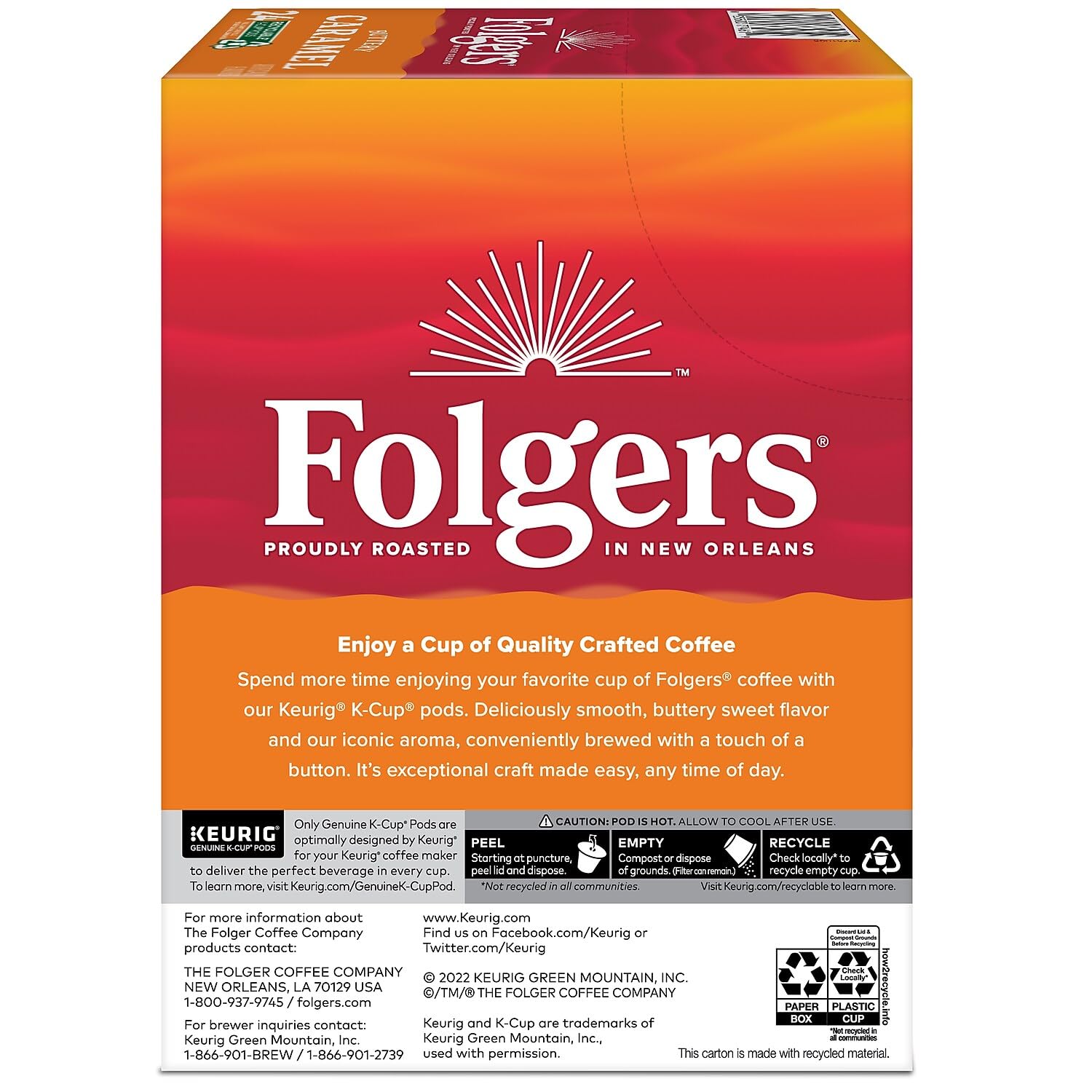 Folgers 6680 Caramel Drizzle Coffee K-Cups, 24/box - View 6